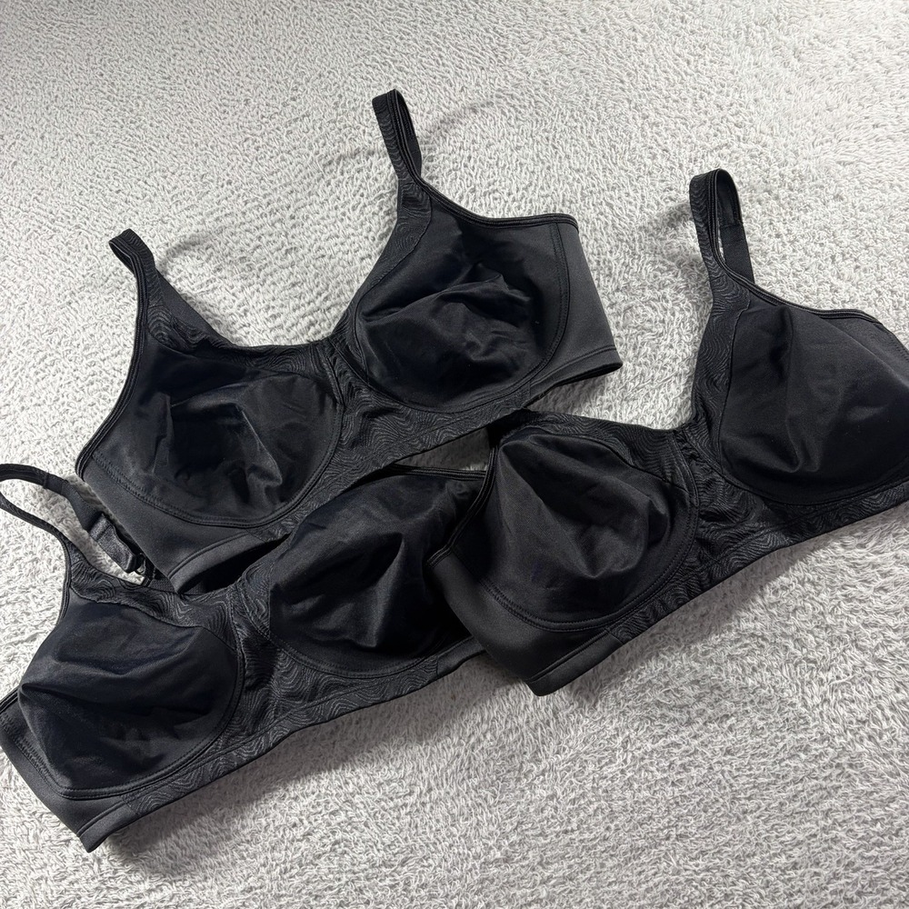 Playtex Wireless Bra 40C Black Full Coverage Comfort NWOT Lot of 3 Bundle